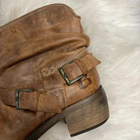 Aldo made in Italy  boots cognac tan brown slouchy leather western boots sz 7 - Picture 2 of 6